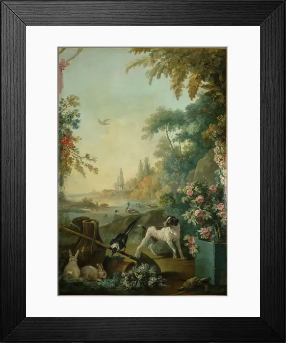 Framed Print : Paysage au chien, between 1765 and 1770. Creators: Jean Baptiste Marie Huet, Jean-Honore Fragonard Framed Print : Paysage au chien, between 1765 and 1770. Creators: Jean Baptiste Marie Huet, Jean-Honore Fragonard