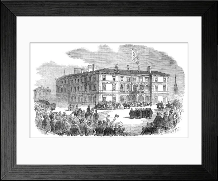Framed Print : The Queen at the Station Hotel, at Hull, 1854. Creator: Unknown Framed Print : The Queen at the Station Hotel, at Hull, 1854. Creator: Unknown