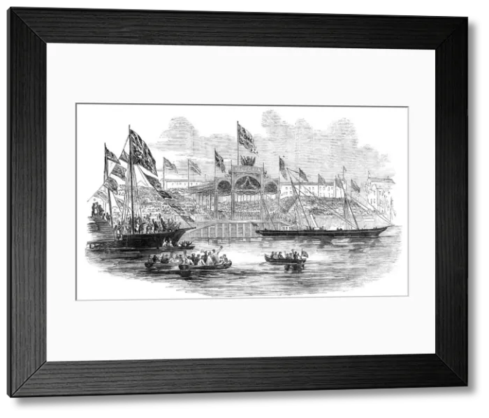 Framed Print : Embarkation of Her Majesty, at Hull, 1854. Creator: Unknown Framed Print : Embarkation of Her Majesty, at Hull, 1854. Creator: Unknown