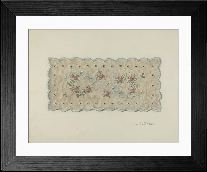 Framed Print : Pin Cushion Doily, c. 1939. Creator: Frank Nelson Framed Print : Pin Cushion Doily, c. 1939. Creator: Frank Nelson