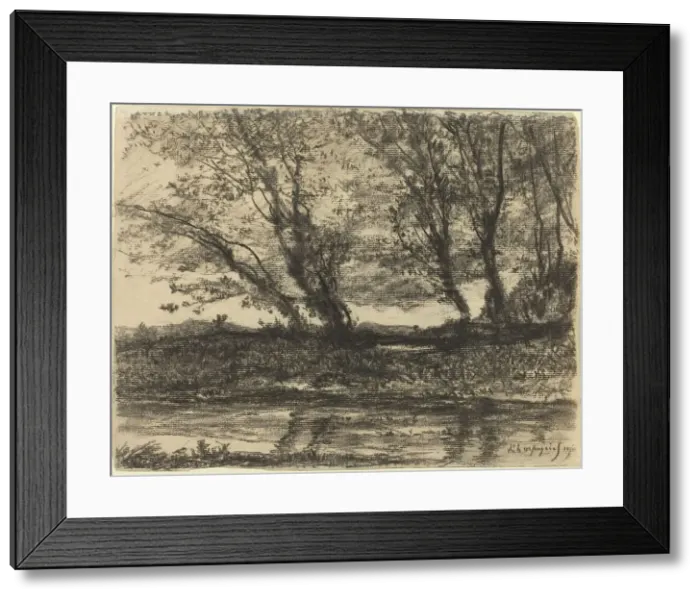 Framed Print : Landscape, 1911. Creator: Henri-Joseph Harpignies Framed Print : Landscape, 1911. Creator: Henri-Joseph Harpignies