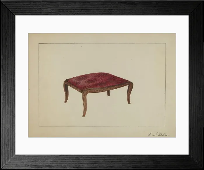 Framed Print : Foot Stool, c. 1937. Creator: Frank Nelson Framed Print : Foot Stool, c. 1937. Creator: Frank Nelson