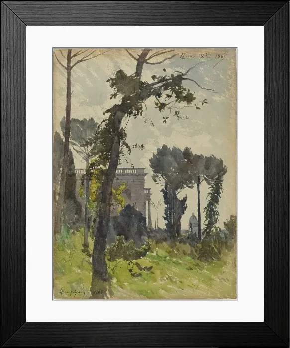 Framed Print : View of the Dome of Saint Peter's, Rome, 1863. Creator: Henri-Joseph Harpignies Framed Print : View of the Dome of Saint Peter's, Rome, 1863. Creator: Henri-Joseph Harpignies