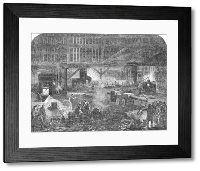 Framed Print : Mare and Co.'s Iron Ship-Building Works, 1854. Creator: Charles William Sheeres Framed Print : Mare and Co.'s Iron Ship-Building Works, 1854. Creator: Charles William Sheeres