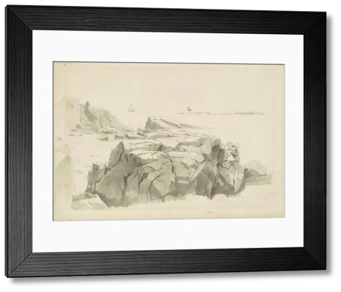 Framed Print : Shag Rocks, Nahant, Massachusetts, 1860-1865. Creator: William Stanley Haseltine Framed Print : Shag Rocks, Nahant, Massachusetts, 1860-1865. Creator: William Stanley Haseltine
