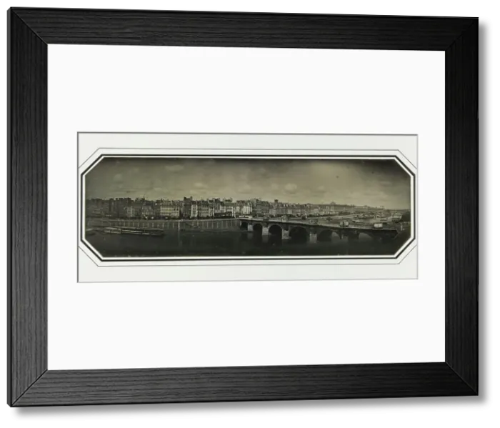 Framed Print : Panorama - Le Pont-Neuf, le Louvre et le quai de la Mégisserie, 1er arrondissement, Paris, 1845-1850 Creator: Unknown Framed Print : Panorama - Le Pont-Neuf, le Louvre et le quai de la Mégisserie, 1er arrondissement, Paris, 1845-1850 Creator: Unknown