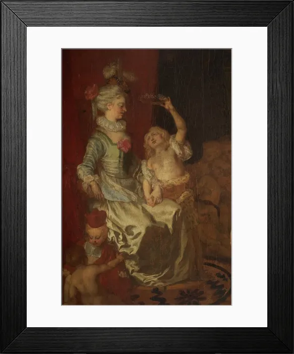 Framed Print : Scène de la comédie italienne jouée par une troupe d'enfants, between 1704 and 1706. Creator: Jean-Antoine Watteau Framed Print : Scène de la comédie italienne jouée par une troupe d'enfants, between 1704 and 1706. Creator: Jean-Antoine Watteau