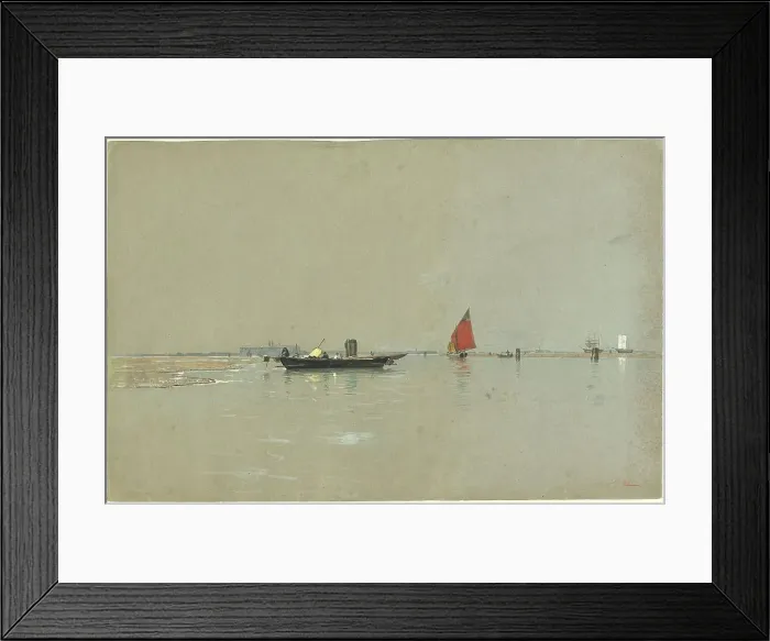 Framed Print : A Venetian Lagoon, 1871 / 1874. Creator: William Stanley Haseltine Framed Print : A Venetian Lagoon, 1871 / 1874. Creator: William Stanley Haseltine
