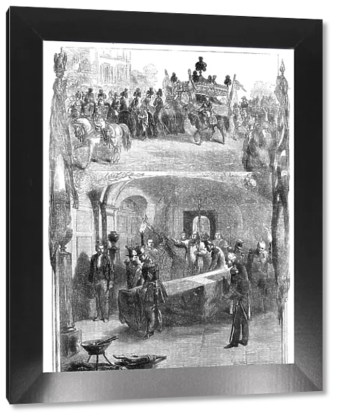 Interment of Marshal St. Arnaud in the Vault of the Marshals of France, beneath the Church... 1854. Creator: Smyth