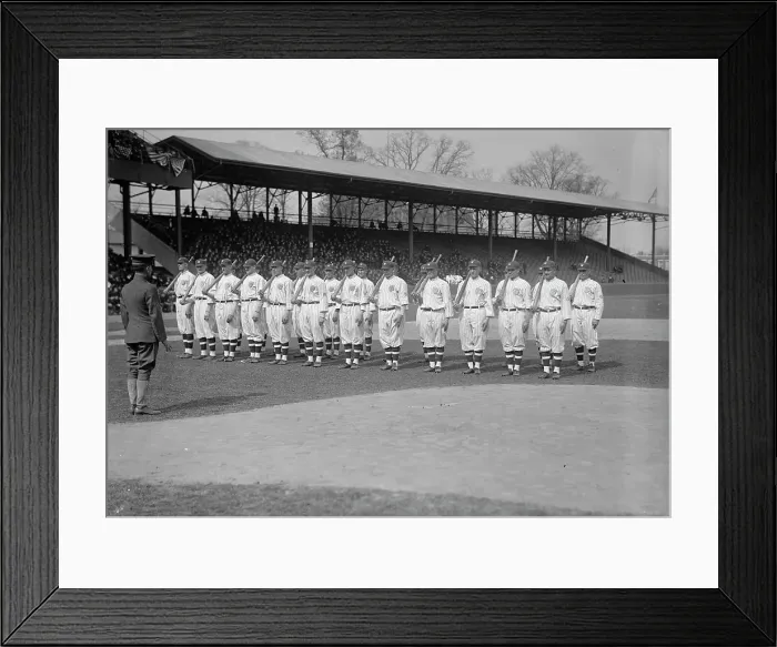 Framed Print : Baseball, Professional - Opening Game, 1917. Creator: Harris & Ewing. Baseball, Professional - Opening Game, 1917. Creator: Harris & Ewing Framed Print : Baseball, Professional - Opening Game, 1917. Creator: Harris & Ewing. Baseball, Professional - Opening Game, 1917. Creator: Harris & Ewing