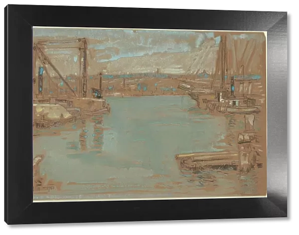 North River Dock, New York, 1901. Creator: Frederick Childe Hassam