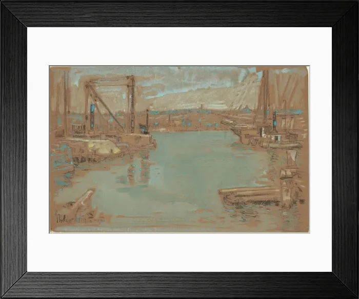 Framed Print : North River Dock, New York, 1901. Creator: Frederick Childe Hassam Framed Print : North River Dock, New York, 1901. Creator: Frederick Childe Hassam