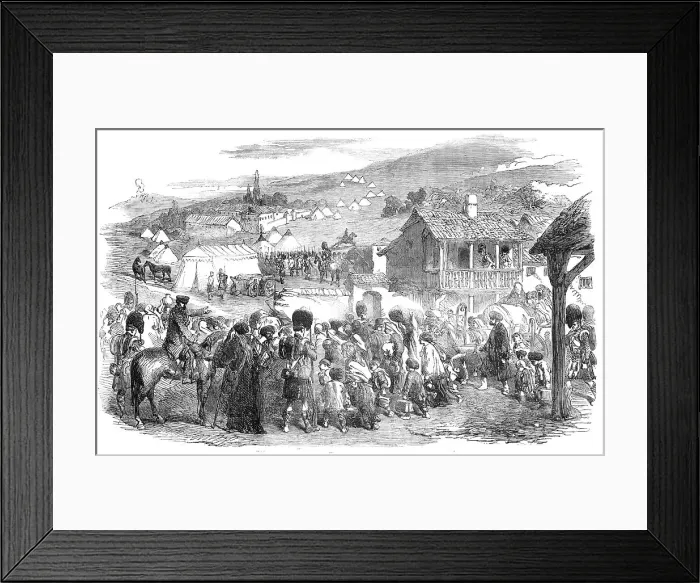 Framed Print : The Inhabitants leaving Balaclava, by Order of Lord Raglan, 1854. Creator: Unknown Framed Print : The Inhabitants leaving Balaclava, by Order of Lord Raglan, 1854. Creator: Unknown