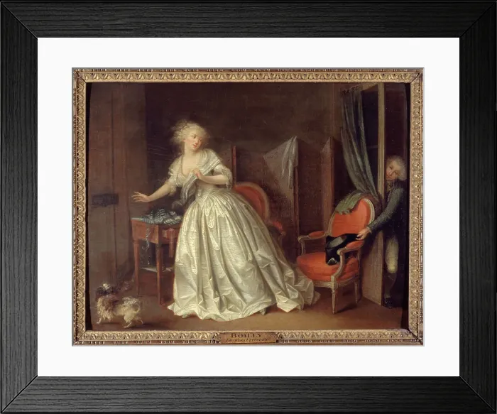 Framed Print : Le Départ précipité, c1790. Creator: Louis Leopold Boilly Framed Print : Le Départ précipité, c1790. Creator: Louis Leopold Boilly