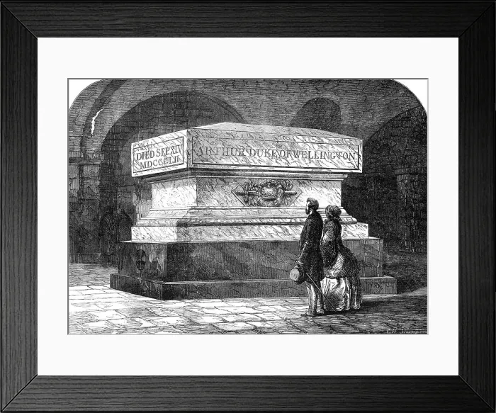 Framed Print : Tomb of the late Duke of Wellington, in the Crypt of St. Paul's Cathedral, 1854. Creator: Charles William Sheeres Framed Print : Tomb of the late Duke of Wellington, in the Crypt of St. Paul's Cathedral, 1854. Creator: Charles William Sheeres