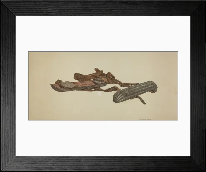 Framed Print : Snow Skates, c. 1940. Creator: Raymond Neumann Framed Print : Snow Skates, c. 1940. Creator: Raymond Neumann