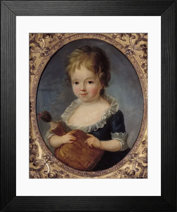 Framed Print : Portrait d'une petite fille tenant une poupée. Creator: Francois Hubert Drouais Framed Print : Portrait d'une petite fille tenant une poupée. Creator: Francois Hubert Drouais