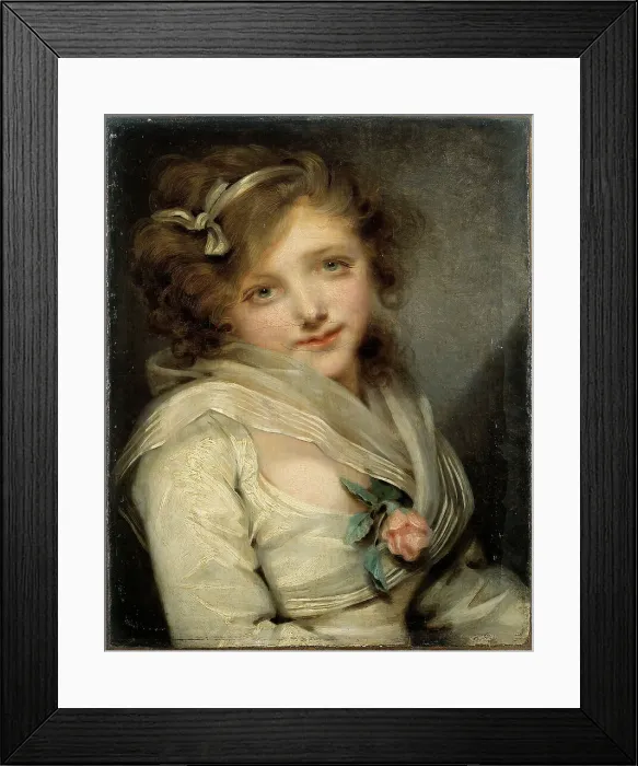 Framed Print : Portrait de jeune fille, c1795. Creator: Jean-Baptiste Greuze Framed Print : Portrait de jeune fille, c1795. Creator: Jean-Baptiste Greuze