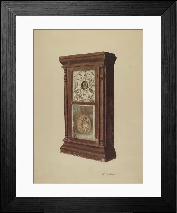 Framed Print : Shelf Clock, c. 1940. Creator: Raymond Neumann Framed Print : Shelf Clock, c. 1940. Creator: Raymond Neumann