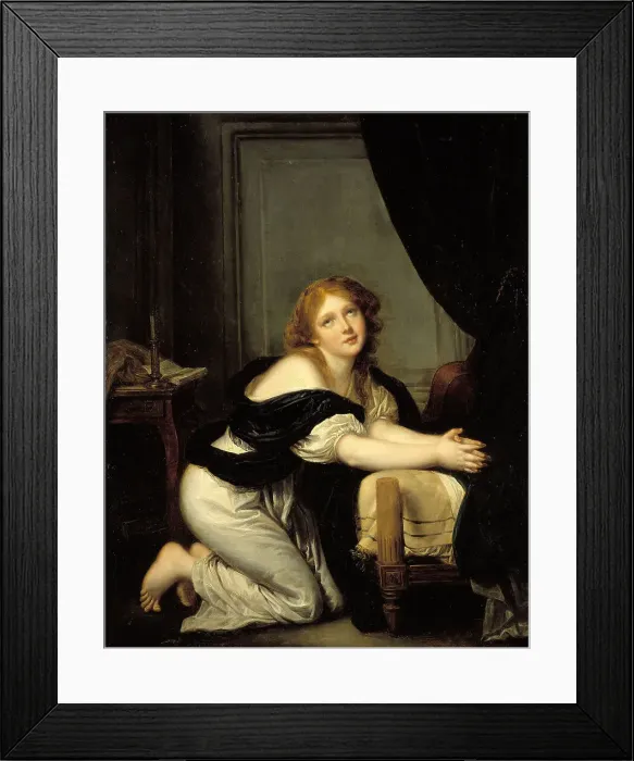 Framed Print : La Prière du matin. Creator: Jean-Baptiste Greuze Framed Print : La Prière du matin. Creator: Jean-Baptiste Greuze