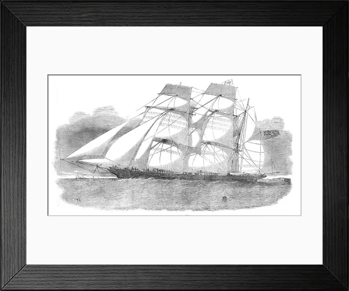 Framed Print : The Sunderland Clipper Barque, Flying Dragon, 1854. Creator: Unknown. The Sunderland Clipper Barque, Flying Dragon, 1854. Creator: Unknown Framed Print : The Sunderland Clipper Barque, Flying Dragon, 1854. Creator: Unknown. The Sunderland Clipper Barque, Flying Dragon, 1854. Creator: Unknown
