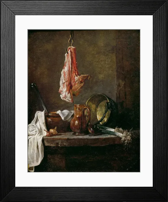 Framed Print : Nature morte au carré de viande, 1730. Creator: Chardin, Jean-Baptiste Siméon (1699-1779) Framed Print : Nature morte au carré de viande, 1730. Creator: Chardin, Jean-Baptiste Siméon (1699-1779)