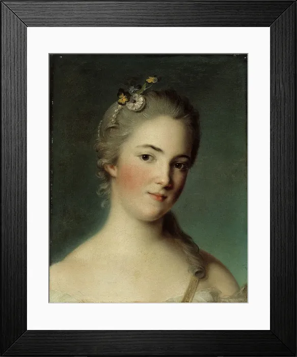 Framed Print : Portrait de Marie-Geneviève Boudrey. Creator: Jean-Marc Nattier Framed Print : Portrait de Marie-Geneviève Boudrey. Creator: Jean-Marc Nattier