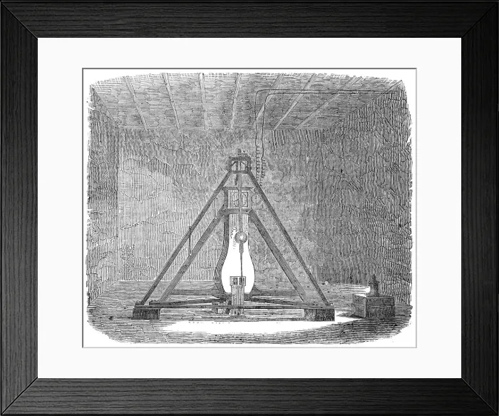 Framed Print : Pendulum-Room at the Bottom of the Harton Coal-Pit, 1854. Creator: Unknown Framed Print : Pendulum-Room at the Bottom of the Harton Coal-Pit, 1854. Creator: Unknown