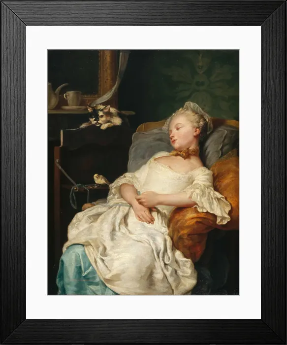 Framed Print : Le Repos, 1759. Creator: Colson, Jean-François Gilles (1733-1803) Framed Print : Le Repos, 1759. Creator: Colson, Jean-François Gilles (1733-1803)