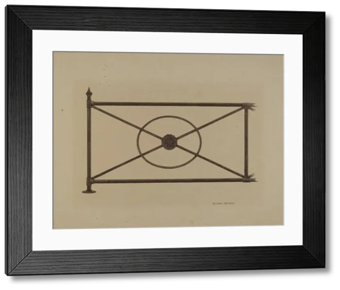 Framed Print : Balcony Railing with Cast Rosette, c. 1940. Creator: Raymond Neumann Framed Print : Balcony Railing with Cast Rosette, c. 1940. Creator: Raymond Neumann