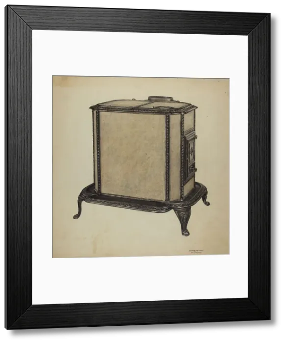 Framed Print : Soap Stone Stove, c. 1940. Creator: Raymond Neumann Framed Print : Soap Stone Stove, c. 1940. Creator: Raymond Neumann