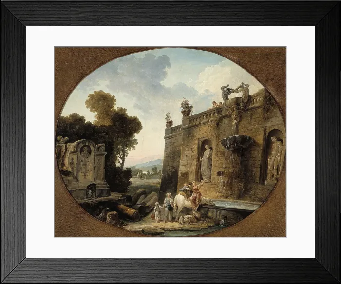 Framed Print : L'Abreuvoir, 1804. Creator: Hubert Robert Framed Print : L'Abreuvoir, 1804. Creator: Hubert Robert