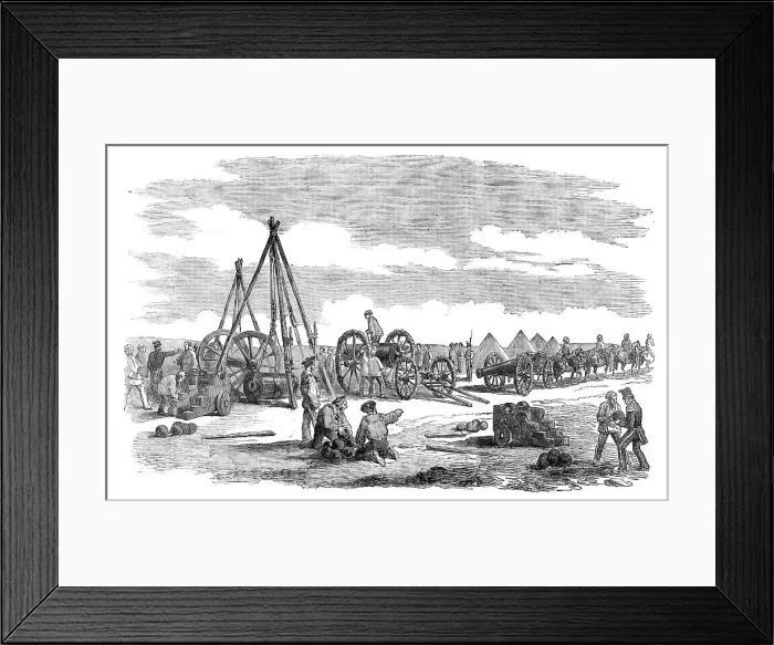 Framed Print : Siege of Sebastopol - Preparing a Train for the Trenches, 1854. Creator: Unknown Framed Print : Siege of Sebastopol - Preparing a Train for the Trenches, 1854. Creator: Unknown