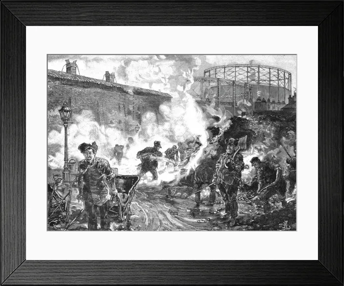 Framed Print : The London Gas Supply; Sketches showing Method of Manufacture; The Coke Ground, 1891. Creator: Unknown Framed Print : The London Gas Supply; Sketches showing Method of Manufacture; The Coke Ground, 1891. Creator: Unknown