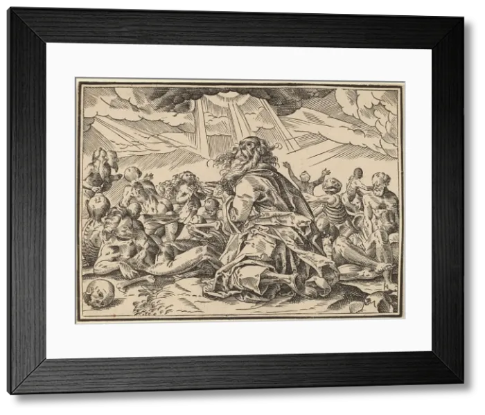 Framed Print : Christ Tells His Disciples of the Last Judgment, published 1630. Creator: Christoph Maurer