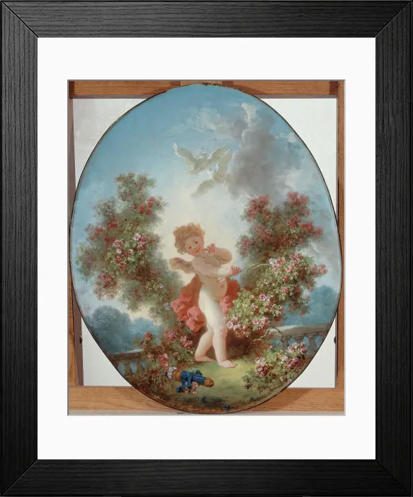 Framed Print : L'Amour en sentinelle, c1780. Creator: Jean-Honore Fragonard