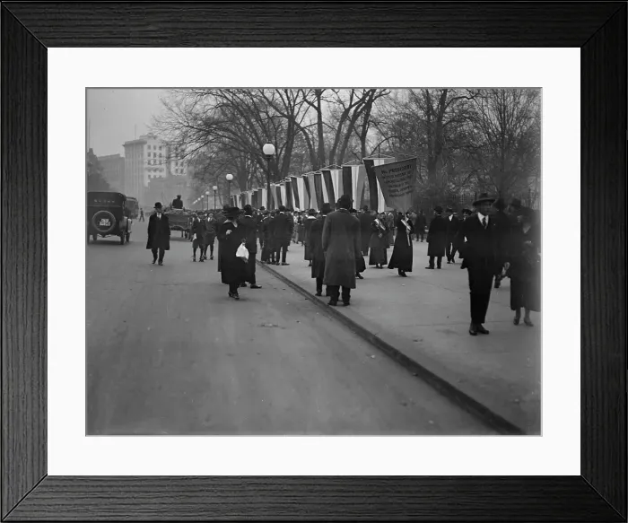 Framed Print : Woman Suffrage - Pickets, 1917. Creator: Harris & Ewing. Woman Suffrage - Pickets, 1917. Creator: Harris & Ewing Framed Print : Woman Suffrage - Pickets, 1917. Creator: Harris & Ewing. Woman Suffrage - Pickets, 1917. Creator: Harris & Ewing