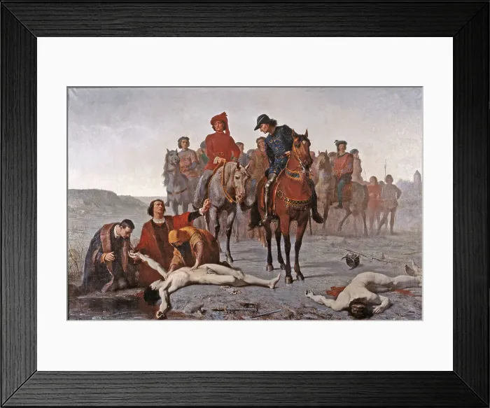 Framed Print : The Finding of the body of Charles the Bold after the Battle of Nancy, 1865. Creator: Feyen-Perrin, François Nicolas Auguste (1826-1888) Framed Print : The Finding of the body of Charles the Bold after the Battle of Nancy, 1865. Creator: Feyen-Perrin, François Nicolas Auguste (1826-1888)