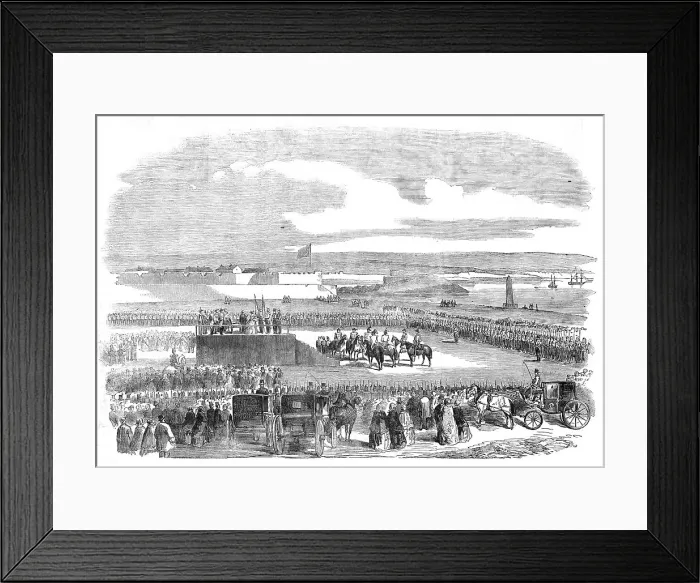Framed Print : Presentation of Colours to the First Somerset Militia, by the Countess Poulett, 1854. Creator: Unknown Framed Print : Presentation of Colours to the First Somerset Militia, by the Countess Poulett, 1854. Creator: Unknown