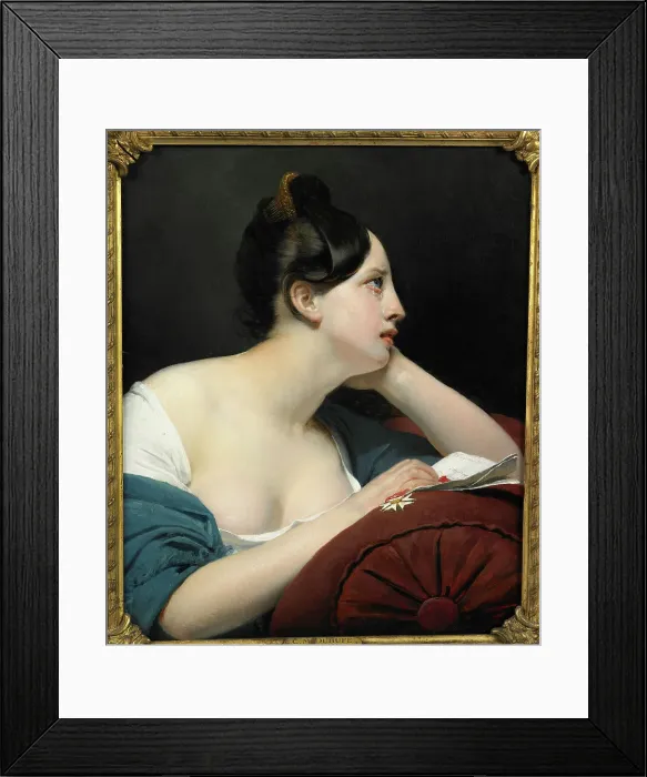 Framed Print : La lettre de Wagram, 1827. Creator: Dubufe, Claude Marie Paul (1790-1864) Framed Print : La lettre de Wagram, 1827. Creator: Dubufe, Claude Marie Paul (1790-1864)