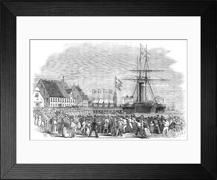 Framed Print : Arrival of the King of Denmark at Flensburg, 1854. Creator: Smyth Framed Print : Arrival of the King of Denmark at Flensburg, 1854. Creator: Smyth