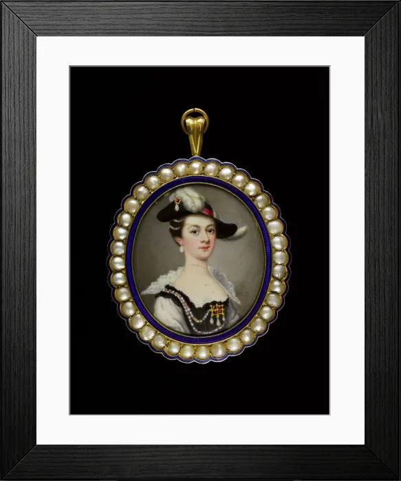 Framed Print : Portrait de jeune femme en costume. Creator: Ecole Francaise Framed Print : Portrait de jeune femme en costume. Creator: Ecole Francaise