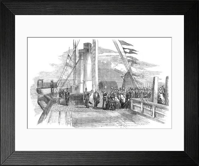 Framed Print : The King of Denmark visiting Mr. Peto on board the Cygnus, 1854. Creator: Unknown. The King of Denmark visiting Mr. Peto on board the Cygnus, 1854. Creator: Unknown Framed Print : The King of Denmark visiting Mr. Peto on board the Cygnus, 1854. Creator: Unknown. The King of Denmark visiting Mr. Peto on board the Cygnus, 1854. Creator: Unknown