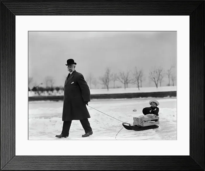 Framed Print : Skating Party - Unidentified Man Pulling Child On Sled, 1912. Creator: Harris & Ewing. Skating Party - Unidentified Man Pulling Child On Sled, 1912. Creator: Harris & Ewing Framed Print : Skating Party - Unidentified Man Pulling Child On Sled, 1912. Creator: Harris & Ewing. Skating Party - Unidentified Man Pulling Child On Sled, 1912. Creator: Harris & Ewing