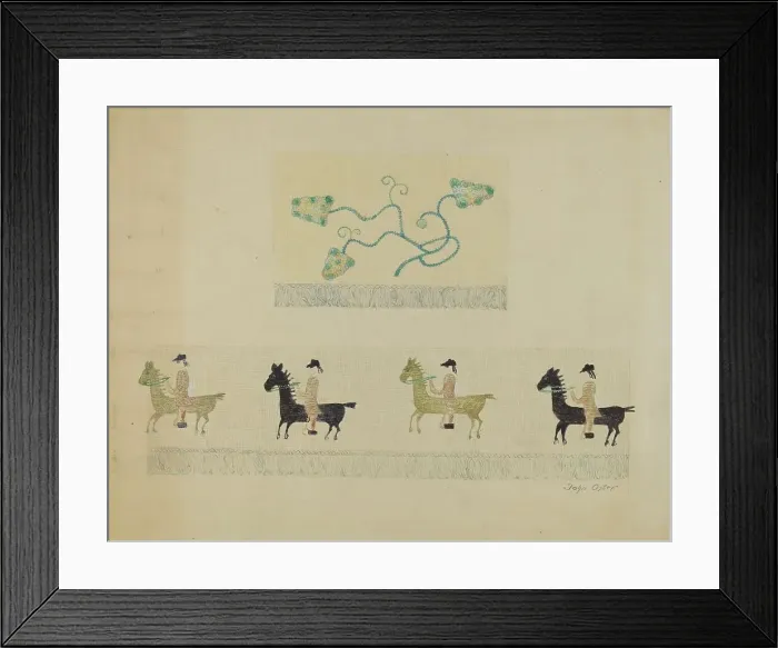 Framed Print : Crewel Embroidery, 1935 / 1942. Creator: John Oster Framed Print : Crewel Embroidery, 1935 / 1942. Creator: John Oster