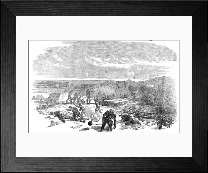 Framed Print : Opening of the Bombardment of Sebastopol - Chapman's Battery, 1854. Creator: Unknown Framed Print : Opening of the Bombardment of Sebastopol - Chapman's Battery, 1854. Creator: Unknown