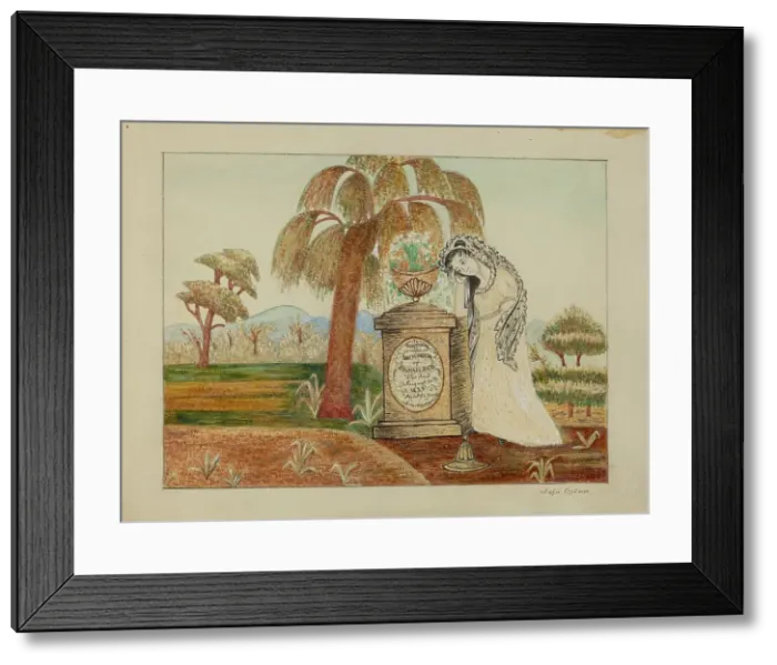 Framed Print : Mourning Picture, c. 1936. Creator: John Oster Framed Print : Mourning Picture, c. 1936. Creator: John Oster
