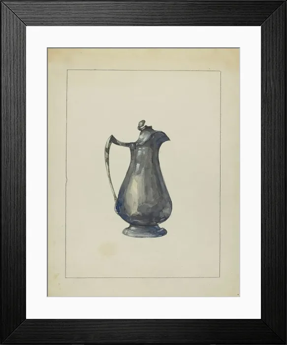 Framed Print : Pewter Pitcher, 1935 / 1942. Creator: John Oster Framed Print : Pewter Pitcher, 1935 / 1942. Creator: John Oster