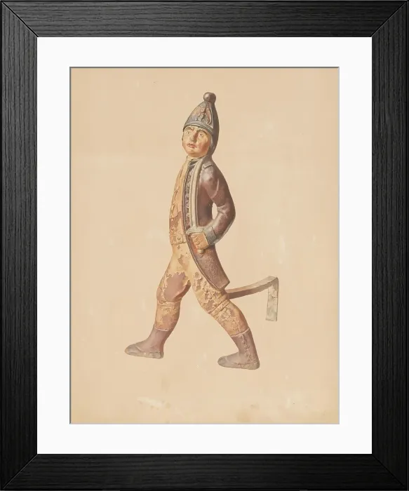 Framed Print : Andiron (Marching Hessian), 1935 / 1942. Creator: Parker Cushman Framed Print : Andiron (Marching Hessian), 1935 / 1942. Creator: Parker Cushman
