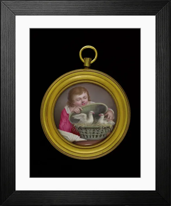 Framed Print : Jeune garçon tenant un panier enfermant deux pigeons, between 1770 and 1790. Creator: Ecole Francaise Framed Print : Jeune garçon tenant un panier enfermant deux pigeons, between 1770 and 1790. Creator: Ecole Francaise
